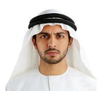TINAYAUE Männer Hijab Arabisches Kopftuch mit Stirnband Muslimisches Kopftuch Islam Hijab Moslem Schal Arabisch Kopfkappe Atmungsaktives Kopfbedeckung Weich Hidschab für Gebet, Ramadan