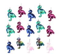 TINEASUR 15 Stück Pailletten Schlüsselanhänger Flamingo aus Metall Kreative Glänzende Schlüsselanhänger für Schlüssel und Taschen als Partyzubehör und Dekoration Zufällige Zufällige Farbe