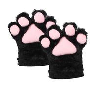 TINEASUR 1paar Plüsch Katzenkrallenhandschuhe Für Cosplay Warme Tierpfoten-mitten Für Winter Niedliche Kinderhandschuhe Für Fasching Und Halloween