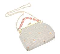 TINEASUR 1stück Bohemia Style Strandtasche Mit Spitze Und Blumenstickerei Sommer Handtasche Für Frauen Für Strand Shopping Und Freizeit Weiß