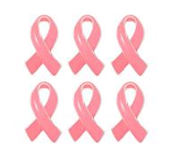 TINEASUR Dekorative Anstecknadeln Einfach zu Tragen aus Zinklegierung zur Brustkrebsbewusstseinsförderung Schleifenbroschen 6 Stück pack Rosa für Damen