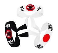TINEASUR Japanische Stirnbänder Vielseitig Einsetzbar und Strapazierfähig 3 Stück Pack für Herren aus Polyester für Sport und Täglichen Gebrauch