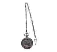 TINEASUR Mechanische Vintage Taschenuhr aus Zinklegierung mit Schwarzem Gehäuse und Hohlmuster Kreative Handaufzug Uhr für Herren als Dekoratives Accessoire