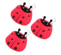 TINEASUR Plüsch Münzgeldbörse Marienkäfer 3 Stück Mit Reißverschluss Kleine Wechseltasche Leichte Schlüsseltasche Für Damen Alltag Schule Reisen