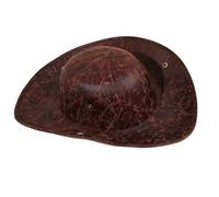 TingHaoO Kolonial Dreisporn Hut PU Leder Piraten Mützen Mittelalter für Themenparty Erwachsene Kolonial Tricorn Steampunk Kollektion Hüte