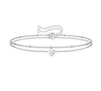 TINGN Armband Damen Silber - 14K Weißgold Vergoldet Herz Silber Buchstaben Armbänder Intiale Armband mit Buchstaben H Personalisierte Herz Charm Armband Geschenke für Frauen Teenager Mädchen Schmuck
