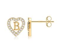 TINGN Buchstaben Ohrstecker Ohrringe Mädchen - Ohrringe Gold Ohrstecker Mädchen Damen Geschenke für Mädchen Ohrringe Mädchen Buchstaben Herz Ohrringe für Mädchen Geschenke für Teenager Mädchen