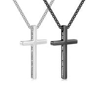 TINGN Jungs Geschenke 8,10,13,15 Jahre - Silber Kreuz Halskette Herren, Kette mit Kreuz Halskette Kreuzkette Silber Herrenschmuck Ketten für Herren Christliche Geschenke Kommunion Geschenk Junge