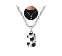 TINGN Kette Herren Edelstahl Fußball Kette Digital 1-20 Anhänger Mode Schmuck für 2026 Weltmeisterschaft Geschenke für Fußballfans Männer ihn Vater Freund Ehemann NO.3