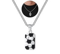 TINGN Kette Herren Edelstahl Fußball Kette Digital 1-20 Anhänger Mode Schmuck für 2026 Weltmeisterschaft Geschenke für Fußballfans Männer ihn Vater Freund Ehemann NO.9