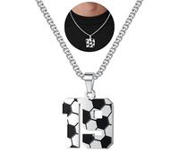 TINGN Kette Herren Edelstahl Fußball Kette Digital 1-20 Anhänger Mode Schmuck für 2026 Weltmeisterschaft Geschenke für Fußballfans Männer ihn Vater Freund Ehemann NO.19