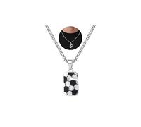 TINGN Kette Herren Edelstahl Fußball Kette Digital 1-20 Anhänger Mode Schmuck für 2026 Weltmeisterschaft Geschenke für Fußballfans Männer ihn Vater Freund Ehemann NO.6