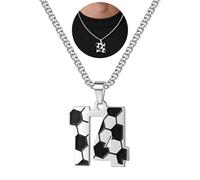 TINGN Kette Herren Edelstahl Fußball Kette Digital 1-20 Anhänger Mode Schmuck für 2026 Weltmeisterschaft Geschenke für Fußballfans Männer ihn Vater Freund Ehemann NO.14
