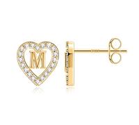 TINGN Ohrstecker Ohrringe Mädchen - Buchstaben Ohrringe Mädchen Geschenke für Mädchen Ohrstecker Ohrringe Gold Stecker Goldene Ohrringe Damen Herz Ohrringe Mädchen Buchstaben Ohrringe Teenager Mädchen