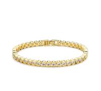 TINGN Silber Gold Tennis Armband Damen 14K Vergoldetes Tennisarmband Elegantes Cubic Zirconia Armband Classic 3mm Rund Geschliffen Armkette Schmuck Weihnachtengeschenk für Frauen Damen Mädchen