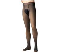 Tingyilan Männer Fleece Gefütterte Strumpfhosen Gefälschte durchscheinende Leggings Hohe Taille Strumpfhose Transparente Winter Dicke Warme Strumpfhose Plus Size Thermo Strumpfhose,Black 200g,XXL