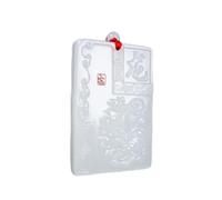 Tingyilan Natürliche weiße Jade Chinesisches 12-Zodiac-Halskette Tier Feng Shui-Halskette Heiliger Sternzeichen Glücks-Halskette mit Kette Schmuck,Dragon