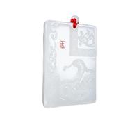 Tingyilan Natürliche weiße Jade Chinesisches 12-Zodiac-Halskette Tier Feng Shui-Halskette Heiliger Sternzeichen Glücks-Halskette mit Kette Schmuck,Snake