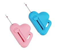 Tinoaly 2stk 2-in-1 Magnetische Nahtführung mit Eingebaut Nahttrenner, Polygonaler Wolkenförmiger Magnetischer Saumführung mit Einziehbarem Fadentrenner für Nähmaschinen Zubehör(Blau & Rosa)