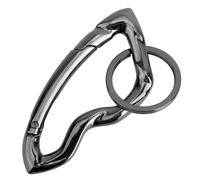 Tinoaly Cooler Niedlicher Karabiner Schlüsselanhänger für Männer, Y2K Schwarzer Schlüsselring mit Modernem Unregelmäßigem Design Karabinerhaken Halter für Rucksäcke Schlüssel & Geldbörsen