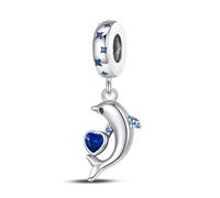 TINSLO Charm Anhänger Damen 925 Sterling Silber für Armband Charms Beads passend für Pandora Armband und Halskette, Kompatibel mit Europäischen Armbänder für Frauen Mädchen