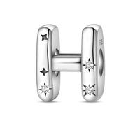 TINSLO Charm Anhänger Damen Buchstabe H für Armband 925 Sterling Silber Charms Beads passend für Pandora Armband und Halskette, Kompatibel mit Europäischen Armbänder für Frauen Mädchen