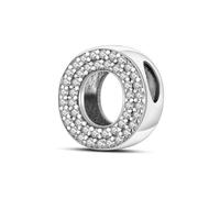 TINSLO Charm Anhänger Damen Buchstabe O für Armband 925 Sterling Silber Charms Beads passend für Pandora Armband und Halskette, Kompatibel mit Europäischen Armbänder für Frauen Mädchen