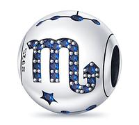 TINSLO Damen Charm Anhänger Sternzeichen für Armband 925 Sterling Silber 12 Sternbilder Charms Beads passend für Pandora Armband, Kompatibel mit Europäischen Armband und Halskette für Frauen Mädchen