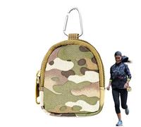 Tiny Backpack Keyring, 7x8x2.5cm, Purse Keyring Backpack, Coin Wallet, Portable Zipper Pouch, Compact Car Key Accessories, Great for Women and Men Everyday Use, Camouflage/Khaki