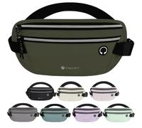 TINYAT Geldgürtel, Diebstahlschutz, versteckter Reisepass, Handyhalter, wasserdicht, Bauchtasche, Laufgürtel für Damen und Herren, Dunkelgrün/208533