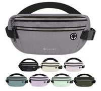 TINYAT Geldgürtel, Diebstahlschutz, versteckter Reisepass, Handyhalter, wasserdicht, Bauchtasche, Laufgürtel für Damen und Herren, Grau/208533