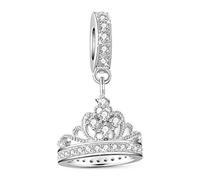 TinySand Charm-Anhänger, Prinzessinnen-Krone, passend für Pandora, Schmuck für Damenarmbänder, Halsketten