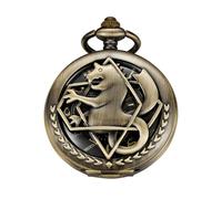 Tiong Bronze ausgehöhltes Seepferdchen-Muster Design mechanische Taschenuhr Herren mechanisches Uhrwerk arabische Ziffern Zifferblatt doppelte Öffnung Taschenuhr, PWM17, modisch