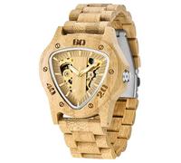 Tiong Herren Holz Mechanische Uhren Skelett Automatische Uhr Selbst-Wicklung Leichtgewicht für Männer Armbanduhr