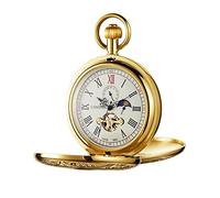 Tiong Mechanische Taschenuhr Automatische Antike Tourbillon Mond Phase Analoge Doppel Jäger Taschenuhren