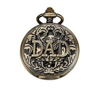 Tiong Mechanische Taschenuhr für Herren, bronzefarben, ausgehöhlt, Papa-Design, mechanisches Uhrwerk, römische Zifferblatt, einzelne Öffnung