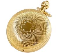 Tiong Mechanische Vintage-Taschenuhr, einzigartige Tourbillon-Mondphase, römische Ziffern, Skala, Doppeljäger-Taschenuhr und Geschenkbox, 28-DH-Gold, Klassisch