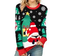 tiorhooe Weihnachtspullover Damen Funny Christmas Sweater Mädchen Merry Christmas Pullover
