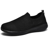 TIOSEBON Damen Slip On Sneaker Bequeme Memory Foam Laufschuhe Atmungsaktive Mesh Sportschuhe Leichte Arbeitsschuhe 36 EU Alles schwarz