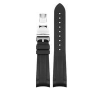 TIOYW Gummi-Armband für Tudor Black Bay GMT Uhrenarmband, gebogenes Ende, Faltschließe, Schwarz, Blau, Rot, 22 mm Armband, 22 mm, Achat