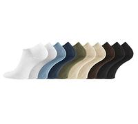 TippTexx 24 10 Paar kurze Sneakersocken im Sparpack mit Anti-Loch-Garantie, Cotton Classic, handgekettel (Modische Farben sortiert, 37-42)