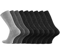 TippTexx 24 10 Paar unisex Gesundheitssocken ohne Gummidruck, Diabetiker geeignet und Anti-Loch-Versprechen (as3, numeric, numeric_35, numeric_38, regular, regular, Grau/Schwarz)