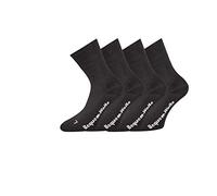 TippTexx 24 2/4 oder 6 Paar extra breite/weite Gesundheitssocken für Problemfüße mit Polstersohle, Anti-Loch-Garantie (Schwarz = 2 Paar, 35-38)