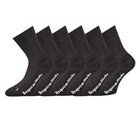 TippTexx 24 2/4 oder 6 Paar extra breite/weite Gesundheitssocken für Problemfüße mit Polstersohle, Anti-Loch-Garantie (Schwarz = 6 Paar, 47-49)