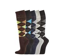 TippTexx 24 2 oder 4 Paar Reitstrümpfe, Karo REIT Strümpfe, Kniestrümpfe mit Polstersohle und zusätzlicher Garantie. Auch in Kindergrößen (Schwarz mit Türkis, 35-38)