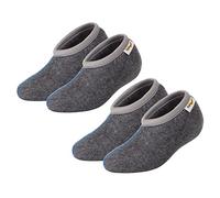 TippTexx 24 2 Paar Stiefelsocken (Kinder-31/32, Grau mit Wolle - 2 Paar)