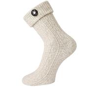 TippTexx 24 2 Paar Trachtensocken mit angenähten Trachten-Knopf mit Anti-Loch-Garantie (as3, numeric, numeric_43, numeric_46, regular, regular, Natur, 43-46)