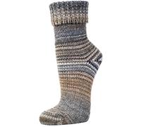 TippTexx 24 2 Paar wunderschöne, warme, kuschelige Socken mit Wolle im Skandinavien-Style mit Umschlag mit zusätzlicher Garantie (Beige-Grau, 39-42)