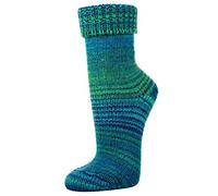 TippTexx 24 2 Paar wunderschöne, warme, kuschelige Socken mit Wolle im Skandinavien-Style mit Umschlag mit zusätzlicher Garantie (Petrol, 39-42)