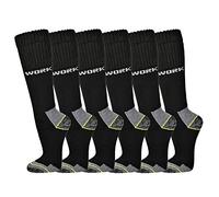 TippTexx 24 3/6/9 oder 12 Paar lange Arbeitssocken mit zusätzlicher Garantie,Ökotex100 (Schwarz/Grau 12 Paar, 39-42)